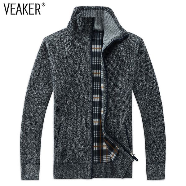 

2019 autumn winter men's sweatercoat faux fur wool sweater jackets men zipper knitted thick coat casual knitwear -3xl, White;black