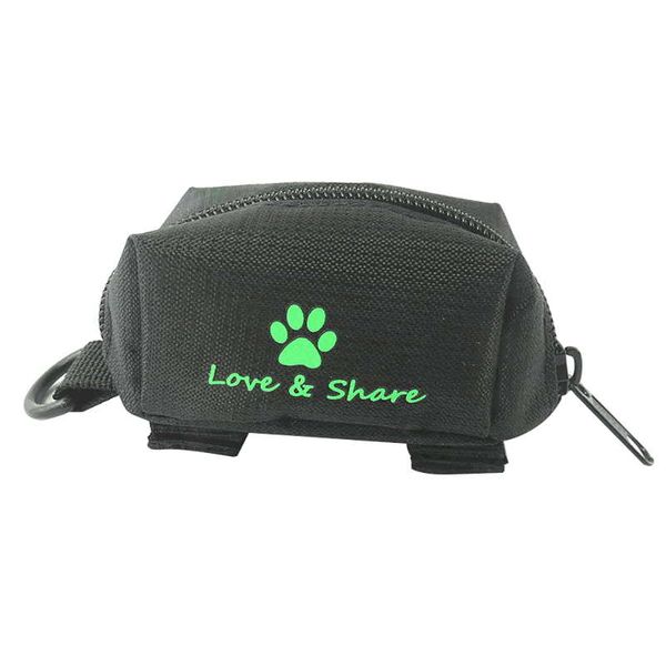 

dog poopbag holder leash oxford cloth attachment pet pick-up bag pouch with one roll poopbagwalking the dog leash garbage pack