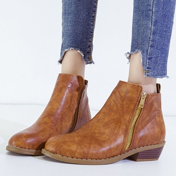 

fashion women boots autumn winter boots classic zipper ankle winter suede warm fur plush women shoes, Black