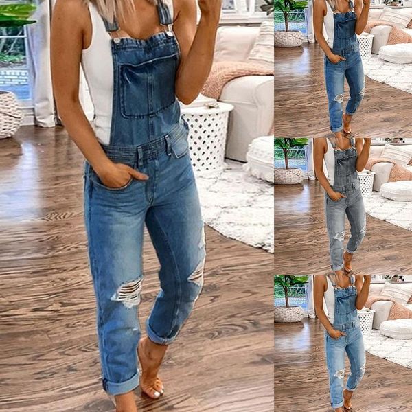 

fashion women denim jumpsuit ladies spring fashion loose jeans rompers female casual plus size overall playsuit with pocket, Black;white