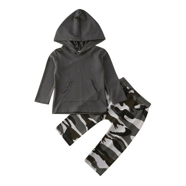 

baby boys clothes newborn infant baby boys 2pcs clothes camouflage long pants kids outfit, White