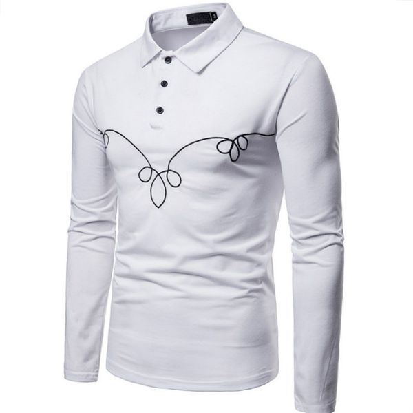 

long sleeve men shirt fashion casual male shirts breathable cotton tees white polos mens shirts casual slim fit, White;black
