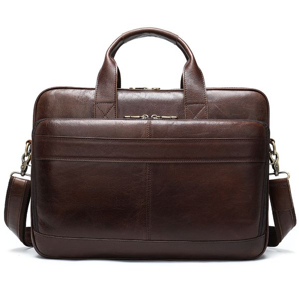 

factory direct wholesale leather business 15.6-inch computer office men's handbag multi-function briefcase casual men's bag