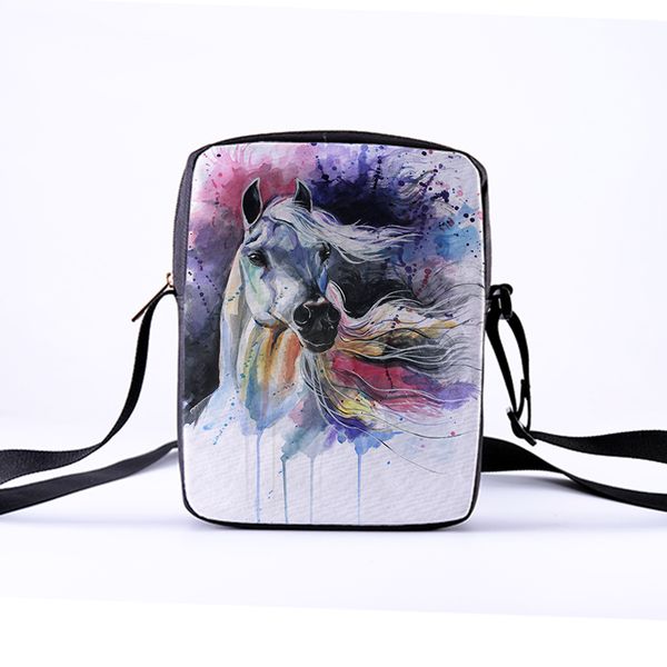 

ravidino custom watercolor animal series ladies fashion single shoulder diagonal bag men's messenger bag children painted casual