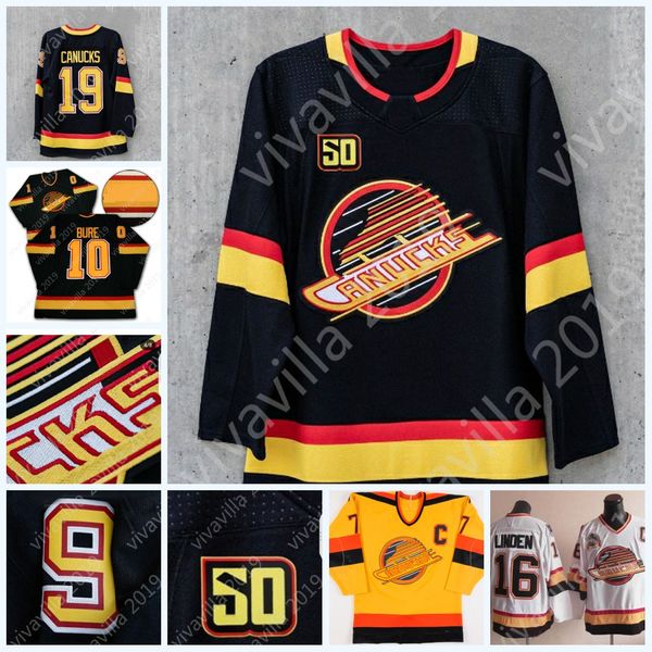 

50th Season Patch Elias Pettersson Jersey Vancouver Canucks Brock Boeser Bo Horvat Antoine Roussel Jay Beagle Ashton Sautner Edler TOP Sell