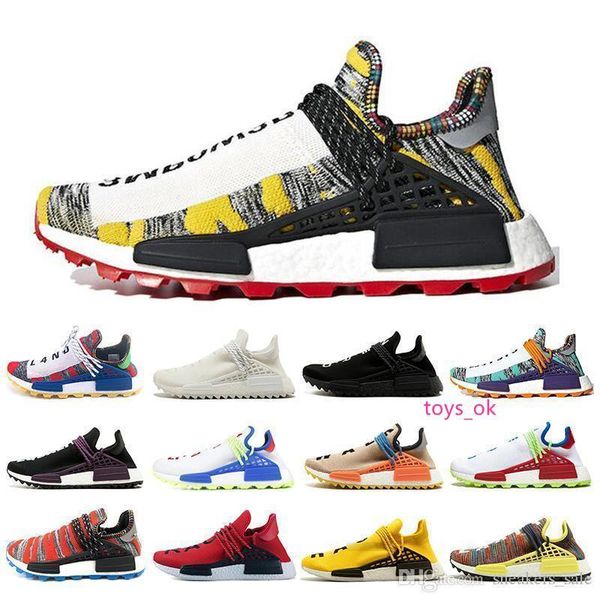 

race himan designer mens women running shoes pharrell williams solar pack afro hu nerd black cream mens trainer sport sneakers 36-45