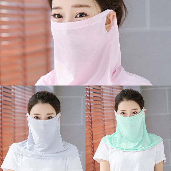 

0uzso silk scarf windproof mask scarf uv protection face cycling outdoor ski hiking climbing headwear, Black