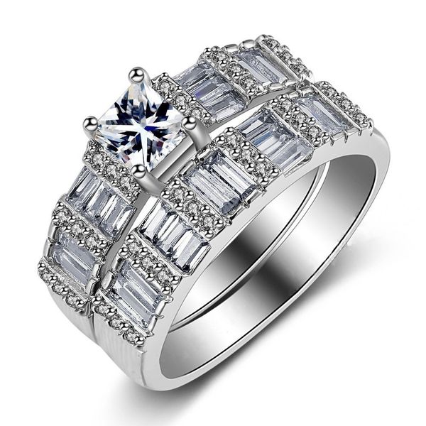 

moonrocy silver color cz rings crystal wedding cubic zirconia geometry party jewelry for women gift dropshipping wholesale, Slivery;golden