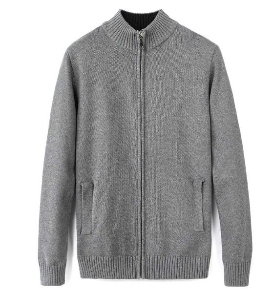 

brand new fashion male sweater cardigan zipper standing collar knitting size  l xl xxl 3colors, White;black