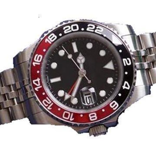 

2020 black and red rotatable bezel stainless steel jubilee watch index dial 40 mm automatic sapphire mens watches luminescent hands and mar, Slivery;brown