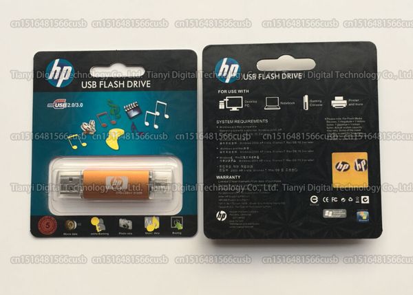 

16gb/32gb/64gb/128gb/256gb hp otg usb flash drive/pendrive/usb3.0 two-in-one memory stick/otg external storage disk