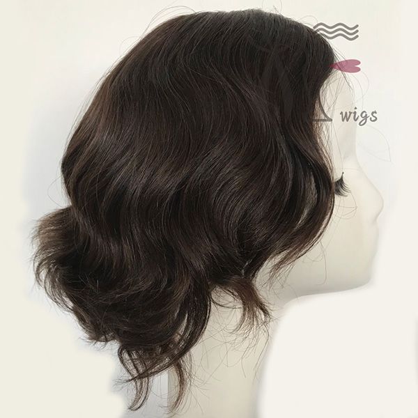 100 European Hair Slightly Layer Short Wavy Hair Jewish Wig