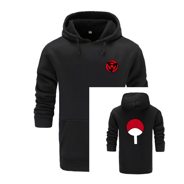 

нарута толстовка толстовка uchiha syaringan с капюшоном мальчики мода хокаг ниндзя мужчина / женщины классического мультфильма печатного пул, Black