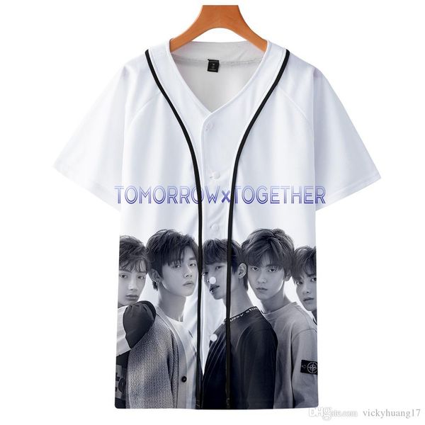

ar tomorrow x together txt baseball sweatshirt harajuku baseball jacktes men clothes short sleeve sweatshirt streetwear 2019, Black;brown