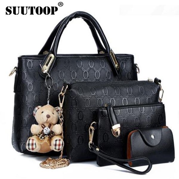 

известный бренд женщин сумка топ-ручки сумки повелительницы способа мешка плеча набор pu кожаная сумка женщин сумки 4шт / набор для женского