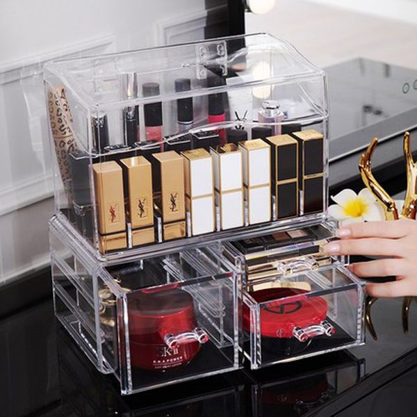 2019 Acrylic Transparent Makeup Organizer Storage Boxes Make