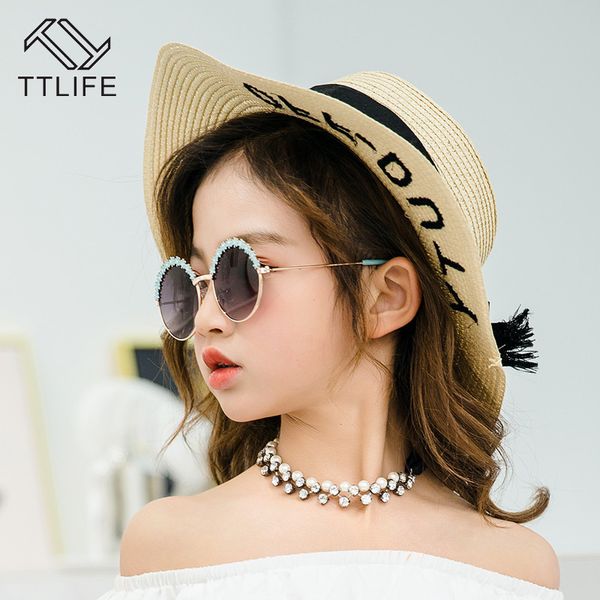 

ttlife round princess sunglasses metal flower decoration kawaii child sun glasses toddler baby children eyewear girls yjhh0303, White;black