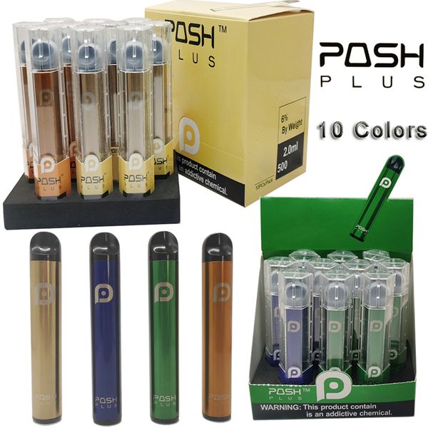 

Posh Plus Одноразовые устройства Vape Pen Стартовые наборы 10 цветов 2,0 мл Бобы Картриджи 450mAh Аккумулятор Испаритель ручки E сигареты Kit EMPTY