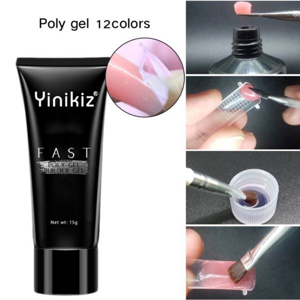 

crystal gel nail polish quick drying uv led nail extension gel poly polish art accessories beauty 4d sq65, Red;pink