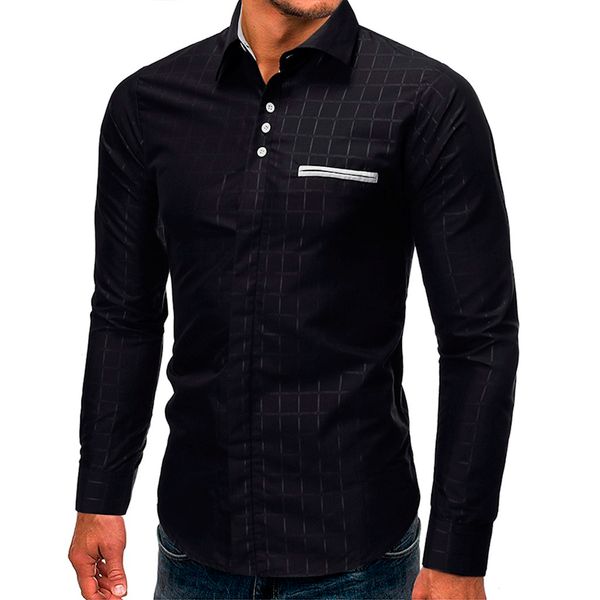 

feitong камиза masculina shirt men casual кнопка с длинным рукавом отложным воротником slim fit top shirt блуза камиза социальная, White;black