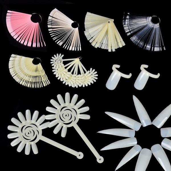 

fwc nail false display nail art fan wheel polish practice board tip sticks art polish, Red;gold