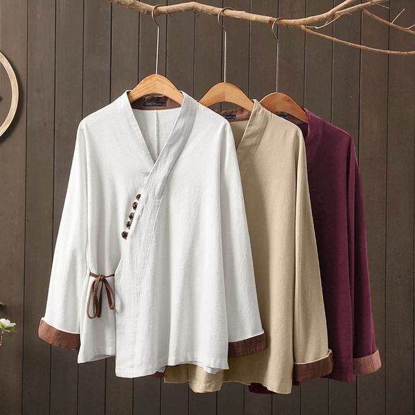 

плюс размер женская лоскутная блузка zanzea 2020 vintage v образным вырезом рубашки повседневные с длинным рукавом blusas женская туника на, White