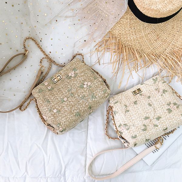 

fashion straw bags women handbags bohemian crossbody bags handmade woven beach shoulder bolsas feminina #t2g