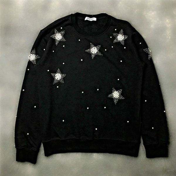 

mens designer hoodies givh45 new fashion brand luxury five-pointed star sanitary clothes with drill and flash drill, Black