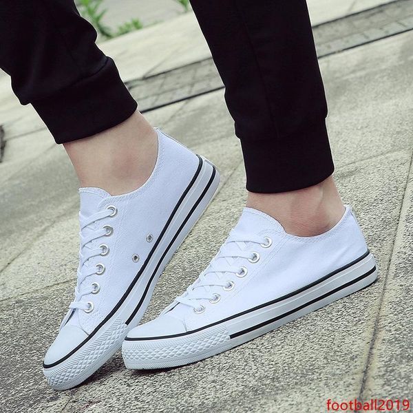 

men canvas shoes 2019 fashion solid color men vulcanized shoes lace-up casual white boys shoes men