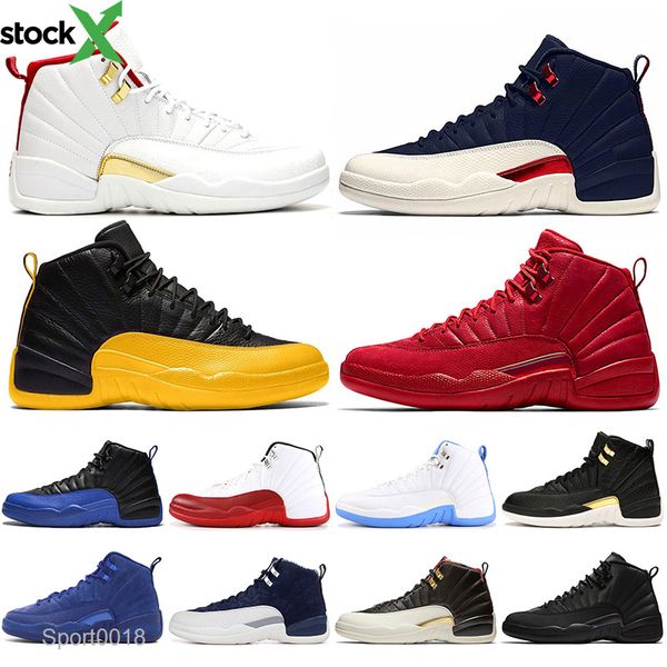 

fiba 12s game royal 12 basketball shoes for men michigan university blue gym red reverse taxi bulls cny retre mens trainers sports sneakers, Black