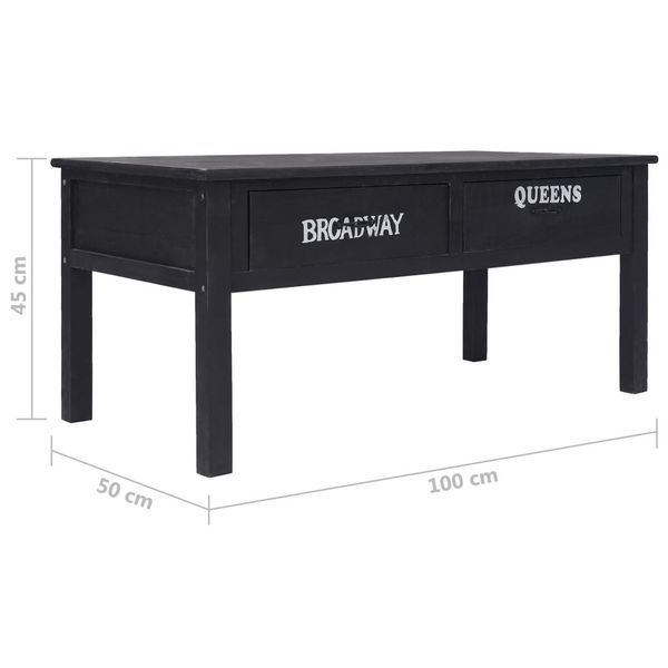 

black wooden coffee table 100x50x45 cm dining room furniture