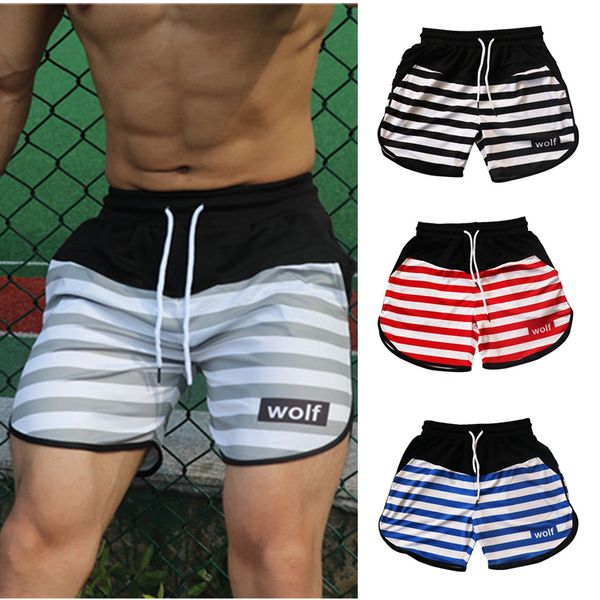 

summer men patchwork slim beach shorts gyms fitness bodybuilding jogger workout short pants male casual fashion brand sweatpants, White;black