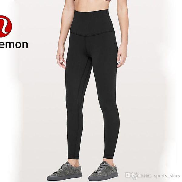 

lu|emon 1001 yoga pants highly elastic flexible fabric leggings lightweight nude feeling yoga pants fitness wear ladies brand leggings, Black;white