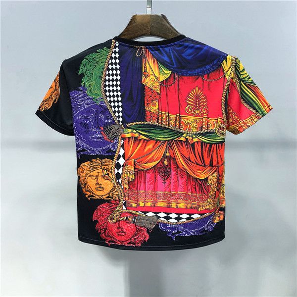 

84wholesale luxury t-shirt hip-hop fashion printing men's designer t-shirt short sleeve high-quality men's and women's t-shir, Black;green