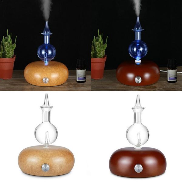 Creative Plug-in Aromatherapy Dimming Wood& Glass Pure Aroma Essential Oil Nebulizer Humidifier Aromatherapy Diffuser