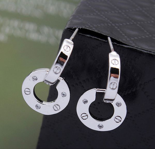 

любовь дизайнер серьги для женщин известные бренды ювелирные изделия розовое золото цвет покрытием роскошные bijoux лучший рождественский по, Golden;silver