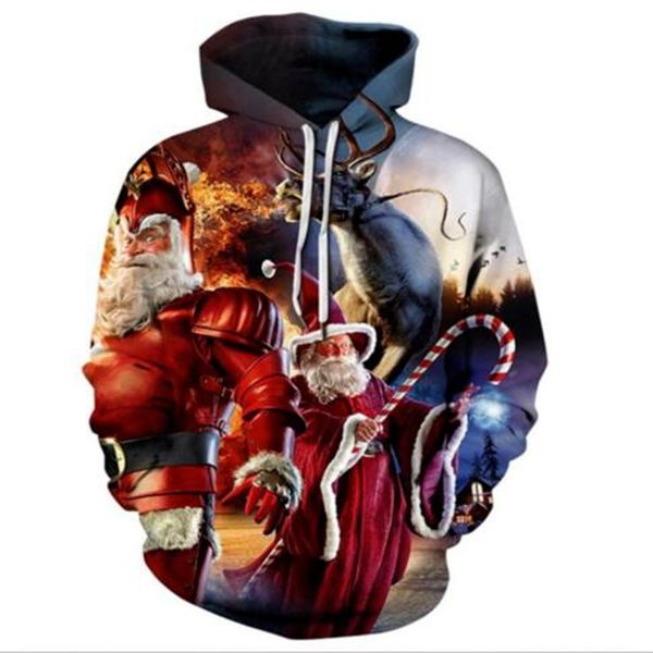 

новые рождеством санта-клаус harajuku 3d печати толстовки мода одежда для женщин / мужчин мода 3d hoodiest повседневная пуловеры топ k458, Black