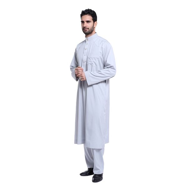 

2018 fashion men saudi style thobe thoub abaya robe daffah dishdasha islamic arab kaftan muslim clothing for men hot, Red