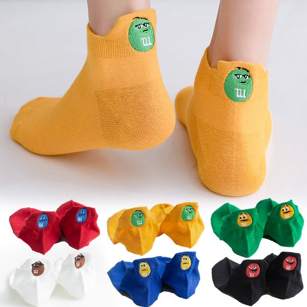 

4 pairs/pack 2020 new arrival cute embroidered expression funny women socks kawaii ankle socks women dropshipping suppliers, Black;white