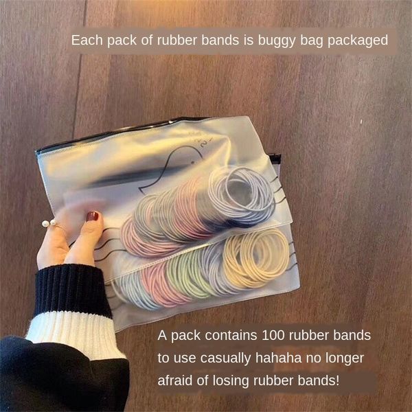 

band 100 band delicate hair ring 100 delicate pig girl's plain color hair ring, Blue;gray