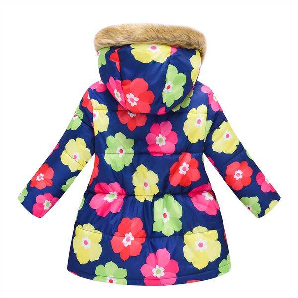 

36 colors winter girls warm jackets kids fashion printed thick outerwear children clothing autumn baby girls hooded coats yj137, Blue;gray