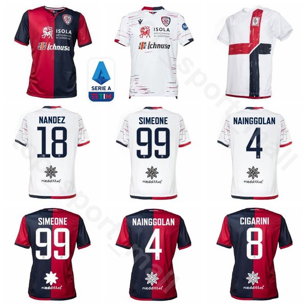 

каглиари футбол джерси 2019 2020 мужчины 10 joao pedro 99 симеоне 4 nainggolan 33 комплекты рубашка pellegrini 8 cigarini 18 nandez футбол, Black;yellow