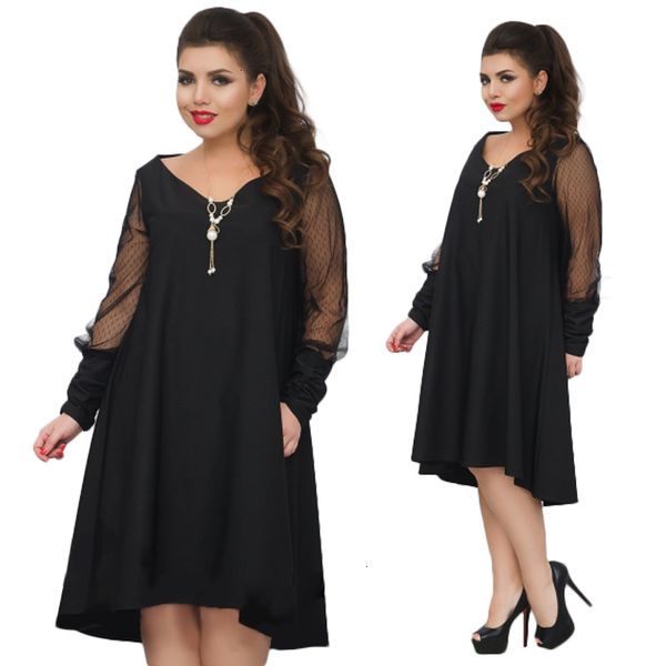 

плюс размер платья партии плюс размер платья женщин сетки партии большой размер сыпучие платья лета вскользь черный пляж женский vestidos ди, Black;gray