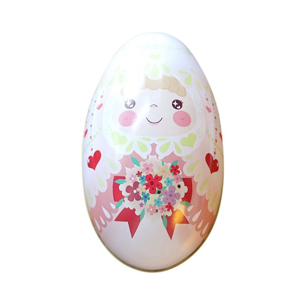 

1 pcs kids easter eggs candy box eggshell style tinplate gift box easter treat boxes h99f