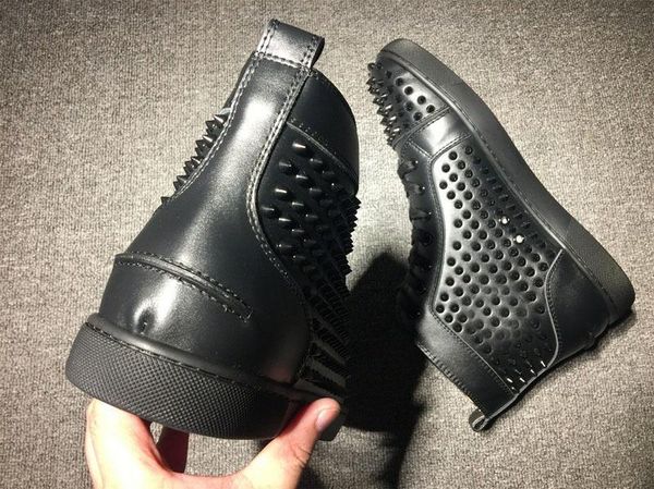

exquisite red bottom sneakers for men with spikes color matching fashion casual mens shoes men leisure trainer footwear, Black