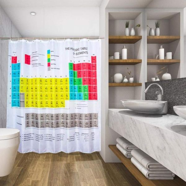 2019 Periodic Table Of Elements Bathroom Curtains Waterproof 3d