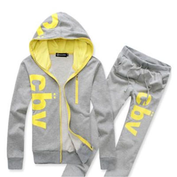 

men sporting suit casual letter hooded hoodies tracksuit set long-sleeve sweatshirt +pant set male plus size 2 piece sets kawaii, Gray