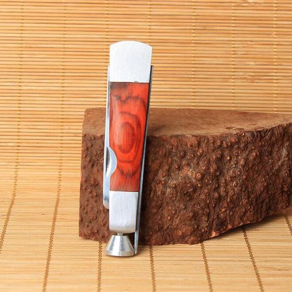 New Nice Red Wood Metallo Coltello Pressione 3in1 Draga Paletta paletta per erbe Accessori per pipe da fumo Strumento per fumo Torta calda di alta qualità 00