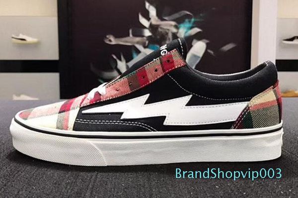 

colors revenge x storm old skool designer cavnas casual shoes womens men low cut red blue white black casual