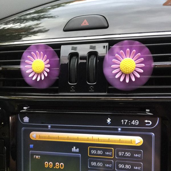 

dropship selling 2pcs blue car multiflora flower air outlet fragrant perfume clip rotate freshener diffuser gift jul 25